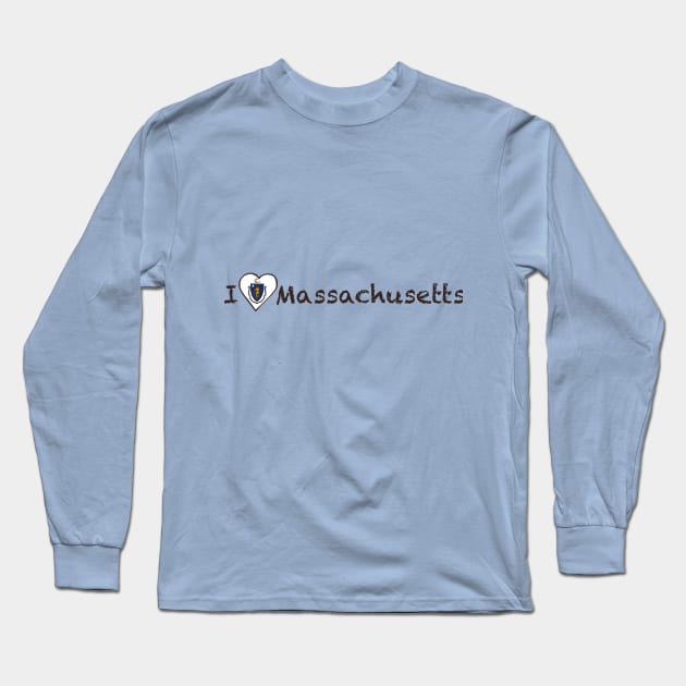 I Love Massachusetts Long Sleeve T-Shirt by JellyFish92